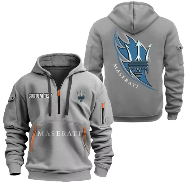 Hoodie Half Zipper Exclusive Logo Gift For High-Performance Vehicle Enthusiasts CAR170 - Gray