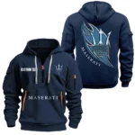 Hoodie Half Zipper Exclusive Logo Gift For Supercar Enthusiasts CAR170 - Navy