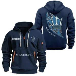 Hoodie Half Zipper Exclusive Logo Gift For Supercar Enthusiasts CAR170 - Navy
