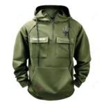 Italian Sports Car Tactical Quarter Zip Hoodie, Exclusive Logo Hoodie For Car Enthusiasts CAR109 - Army Green
