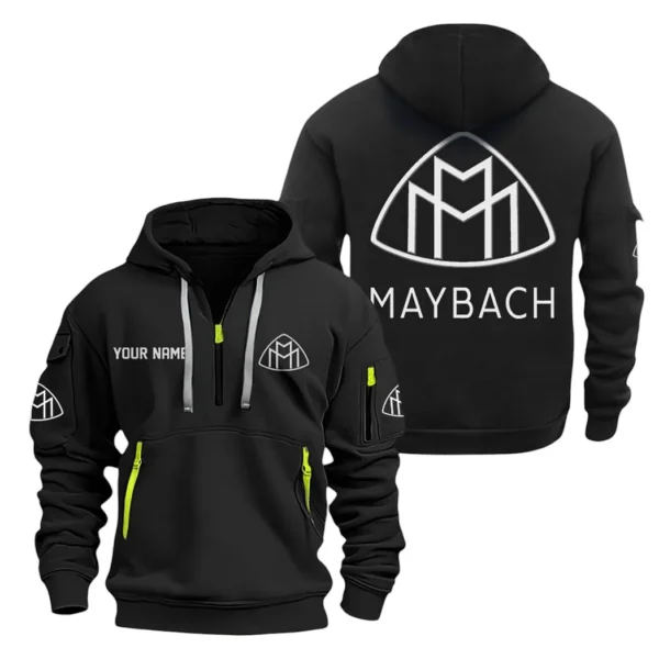 Ultra-Luxury Car Hoodie Half Zipper, Exclusive Logo Hoodie For Ultra-Luxury Car Enthusiasts CAR200 - Black