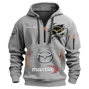 Hoodie Half Zipper Exclusive Logo Gift For Urban Auto Enthusiasts CAR113 - Gray