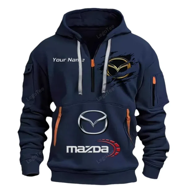 Hoodie Half Zipper Exclusive Logo Gift For Sport Coupe Enthusiasts CAR113 - Navy