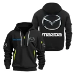 Hoodie Half Zipper Exclusive Logo Gift For Urban Auto Enthusiasts CAR200 - Black