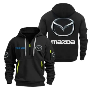 Hoodie Half Zipper Exclusive Logo Gift For Urban Auto Enthusiasts CAR200 - Black