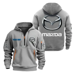 Roadster Ride Hoodie Half Zipper, All Over Print Hoodie Gift For Roadster Ride Enthusiasts CAR200 - Gray