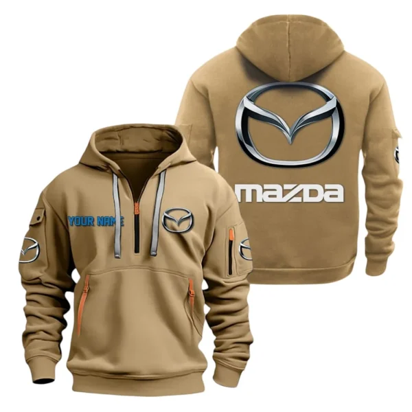 Sport Coupe Hoodie Half Zipper, All Over Print Hoodie Gift For Sport Coupe Enthusiasts CAR200 - Khaki