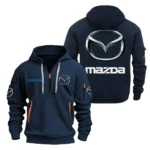 Rotary Legend Hoodie Half Zipper, All Over Print Hoodie Gift For Rotary Legend Enthusiasts CAR200 - Navy