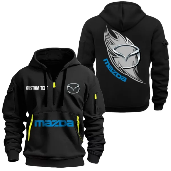Hoodie Half Zipper Exclusive Logo Gift For Urban Auto Enthusiasts CAR170 - Black