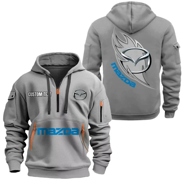 Roadster Ride Hoodie Half Zipper, All Over Print Hoodie Gift For Roadster Ride Enthusiasts CAR170 - Gray