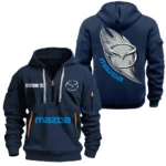 Rotary Legend Hoodie Half Zipper, All Over Print Hoodie Gift For Rotary Legend Enthusiasts CAR170 - Navy