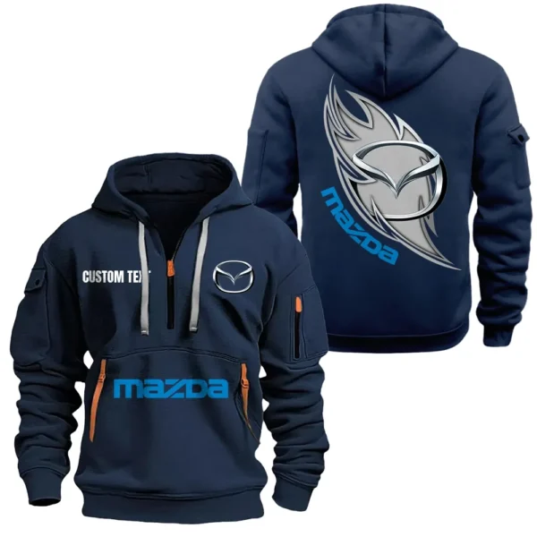 Rotary Legend Hoodie Half Zipper, All Over Print Hoodie Gift For Rotary Legend Enthusiasts CAR170 - Navy