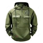 Roadster Tactical Quarter Zip Hoodie, Exclusive Logo Hoodie For Car Enthusiasts CAR109 - Army Green