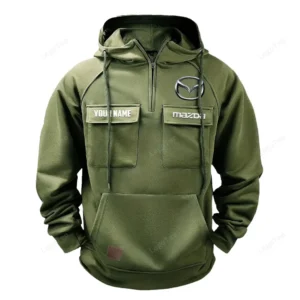 Roadster Tactical Quarter Zip Hoodie, Exclusive Logo Hoodie For Car Enthusiasts CAR109 - Army Green