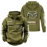 Touring Car Tactical Quarter Zip Hoodie, Exclusive Logo Hoodie For Car Enthusiasts CAR960 - Army Green