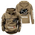 Crossover SUV Tactical Quarter Zip Hoodie, Exclusive Logo Hoodie For Car Enthusiasts CAR122 - Khaki