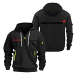 Hoodie Half Zipper Exclusive Logo Gift For Auto Racing Icon Enthusiasts CAR200 - Black