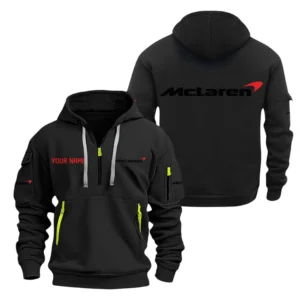 Hoodie Half Zipper Exclusive Logo Gift For Auto Racing Icon Enthusiasts CAR200 - Black