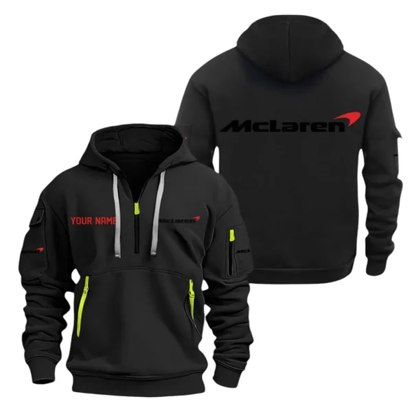 Hoodie Half Zipper Exclusive Logo Gift For Auto Racing Icon Enthusiasts CAR200 - Black