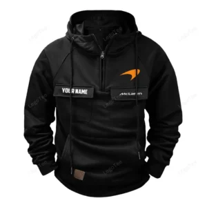 Speed Machine Tactical Quarter Zip Hoodie, Exclusive Logo Hoodie For Car Enthusiasts CAR109 - Black