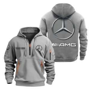 Hoodie Half Zipper Exclusive Logo Gift For Performance Sedan Enthusiasts CAR200 - Gray