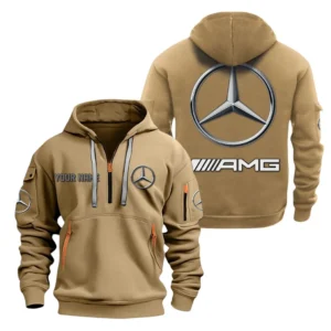 Speed Machine Hoodie Half Zipper, All Over Print Hoodie Gift For Speed Machine Enthusiasts CAR200 - Khaki