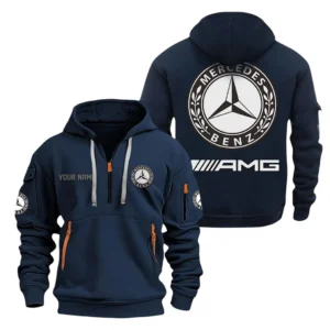 Hoodie Half Zipper Exclusive Logo Gift For Performance Tuning Enthusiasts CAR200 - Navy