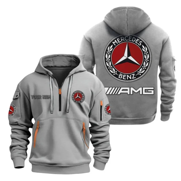 Hoodie Half Zipper Exclusive Logo Gift For Track-Ready Car Enthusiasts CAR200 - Gray