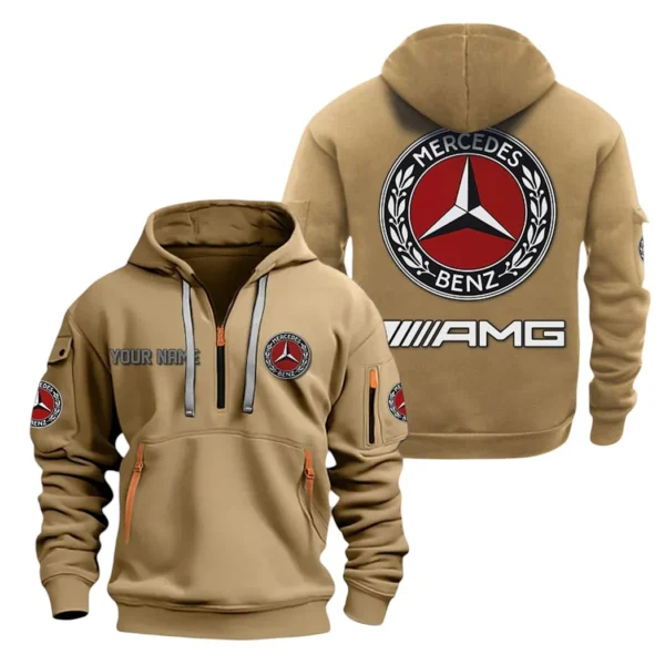 Speed Machine Hoodie Half Zipper, All Over Print Hoodie Gift For Speed Machine Enthusiasts CAR200 - Khaki