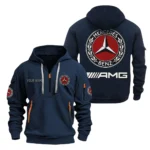 Performance Tuning Hoodie Half Zipper, All Over Print Hoodie Gift For Performance Tuning Enthusiasts CAR200 - Navy