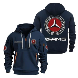 Performance Tuning Hoodie Half Zipper, All Over Print Hoodie Gift For Performance Tuning Enthusiasts CAR200 - Navy