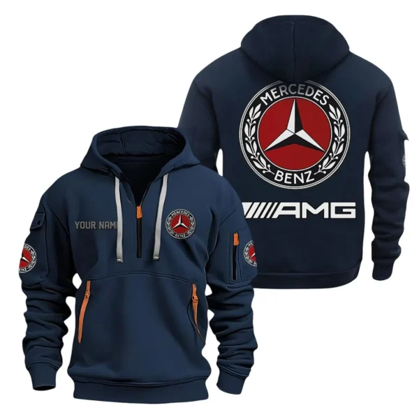 Performance Tuning Hoodie Half Zipper, All Over Print Hoodie Gift For Performance Tuning Enthusiasts CAR200 - Navy