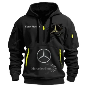 Hoodie Half Zipper Exclusive Logo Gift For Luxury Ride Enthusiasts CAR113 - Black