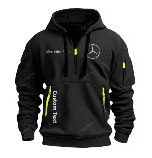 Hoodie Half Zipper Exclusive Logo Gift For Performance Legend Enthusiasts CAR112 - Black