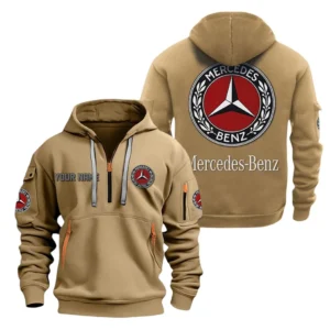 Hoodie Half Zipper Exclusive Logo Gift For Executive Sedan Enthusiasts CAR200 - Khaki