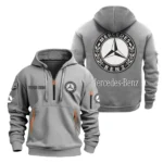 Hoodie Half Zipper Exclusive Logo Gift For Grand Touring Auto Enthusiasts CAR200 - Gray