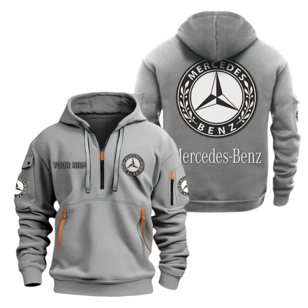 Hoodie Half Zipper Exclusive Logo Gift For Grand Touring Auto Enthusiasts CAR200 - Gray