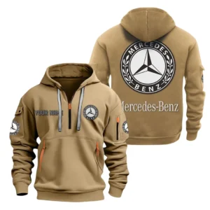 Premium Auto Hoodie Half Zipper, All Over Print Hoodie Gift For Premium Auto Enthusiasts CAR200 - Khaki