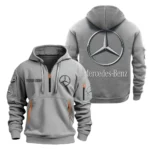 High-End Coupe Auto Hoodie Half Zipper, All Over Print Hoodie Gift For High-End Coupe Auto Enthusiasts CAR200 - Gray