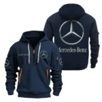 Hoodie Half Zipper Exclusive Logo Gift For Luxury Ride Enthusiasts CAR200 - Navy