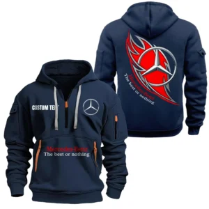 Hoodie Half Zipper Exclusive Logo Gift For High-End Coupe Auto Enthusiasts CAR170 - Navy