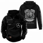 Performance Vehicle Tactical Quarter Zip Hoodie, Exclusive Logo Hoodie For Car Enthusiasts CAR106 - Black