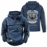 Business-Class Auto Tactical Quarter Zip Hoodie, Exclusive Logo Hoodie For Car Enthusiasts CAR106 - Dark Blue