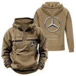 Executive Sedan Tactical Quarter Zip Hoodie, Exclusive Logo Hoodie For Car Enthusiasts CAR960 - Khaki
