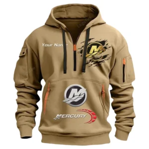 Hoodie Half Zipper Exclusive Logo Gift For Sea Engine Enthusiasts CAR113 - Khaki