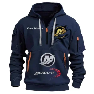 Hoodie Half Zipper Exclusive Logo Gift For Aquatic Motor Enthusiasts CAR113 - Navy