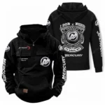 Nautical Propulsion Tactical Quarter Zip Hoodie, Exclusive Logo Hoodie For Car Enthusiasts CAR106 - Black