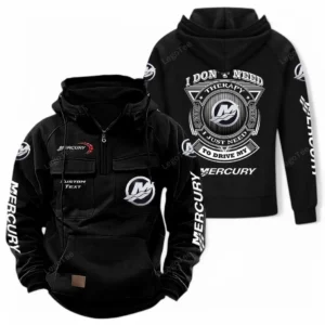 Nautical Propulsion Tactical Quarter Zip Hoodie, Exclusive Logo Hoodie For Car Enthusiasts CAR106 - Black
