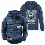 Outboard Drive Tactical Quarter Zip Hoodie, Exclusive Logo Hoodie For Car Enthusiasts CAR106 - Dark Blue