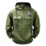 Outboard Drive Tactical Quarter Zip Hoodie, Exclusive Logo Hoodie For Car Enthusiasts CAR109 - Army Green
